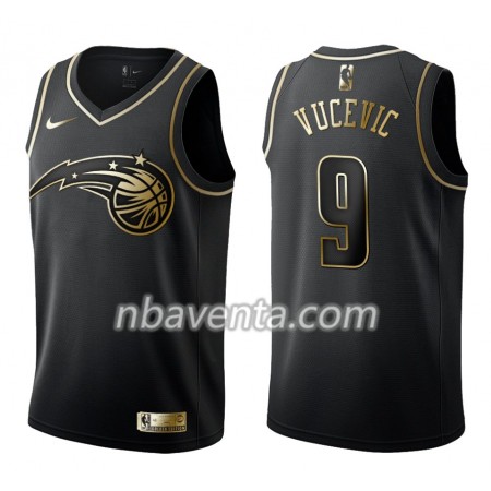 Camiseta Hombre Orlando Magic Nikola Vucevic 9 Nike Negro Golden Edition Swingman